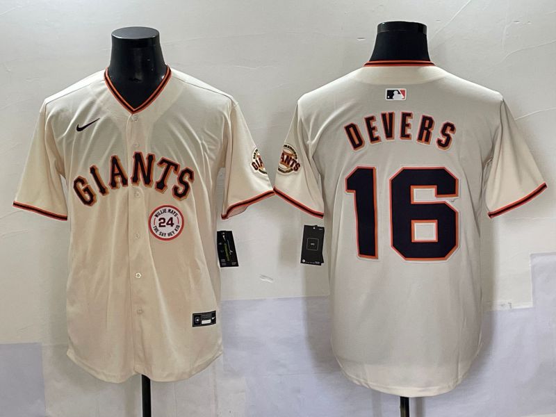 Men 2025 San Francisco Giants #16 Devers Cream Game Nike MLB Jersey style 46->san francisco giants->MLB Jersey